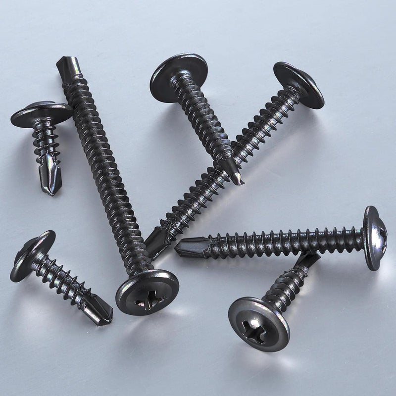 Wensilon Store (400Pcs)#8×1/2” for Sheet Metal Self-Tapping Screws 410 Black Stainless Steel Truss Head High-Strength Quick Tapping - Image 4